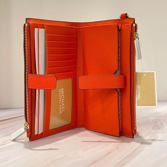 NEW MICHAEL KORS JET SET TRAVEL JET SET DOUBLE ZIP WRISTLET WALLET - Picture 5 of 6